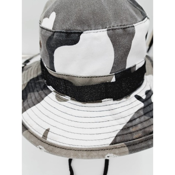 Dorfman & Pacific Co Distressed Gray Camo Bucket Hat w/ Holders Vents Med - Picture 5 of 8